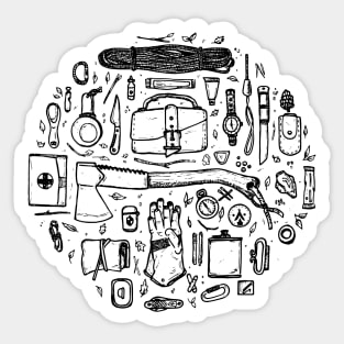 retro hiking gear Sticker